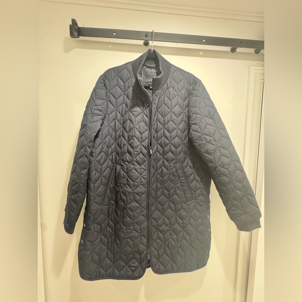 Ilse Jacobsen Navy Blue Quilted Coat